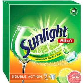 Sunlight All in 1 Double Action Citrus Fresh tablety do myčky nádobí 52 kusů