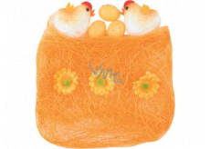 Sisal s dekoracemi oranžový 13 x 12 cm