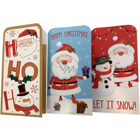 Vánoční přání obálka na peníze Santa 9 x 18 cm různé motivy