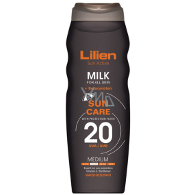 Lilien Sun Active SPF20 voděodolné mléko na opalování 200 ml