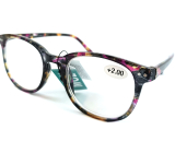Berkeley Čtecí dioptrické brýle +2,0 plast mourovaté fialovo-hnědé 1 kus MC2198