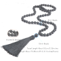 108 Mala Onyx náhrdelník matný meditační šperk, přírodní kámen, vázaný střapec, korálek 8 mm