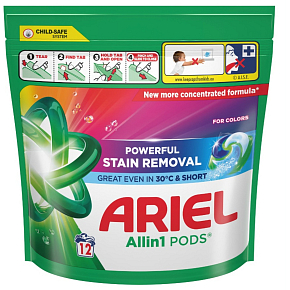 Ariel prací kapsle All‑in‑1 Pods Color, 12 ks