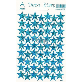 Arch Holografické dekorační samolepky modré hvězdičky 1 arch