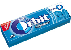 Wrigleys Orbit Peppermint žvýkačky bez cukru dražé 10 kusů 14 g