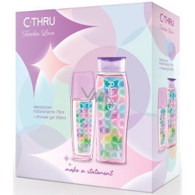 C-Thru Tender Love parfémovaný deodorant sklo 75 ml + sprchový gel 250 ml, kosmetická sada pro ženy