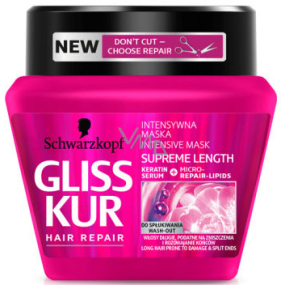 Gliss Kur Supreme Length regenerační maska pro dlouhé vlasy náchylné k poškození a roztřepeným konečkům 300 ml