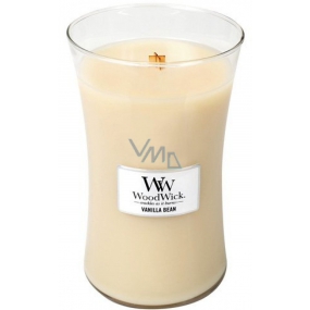 WoodWick Vanilla Bean - Vanilkový lusk vonná svíčka s dřevěným knotem a víčkem sklo velká 609,5 g