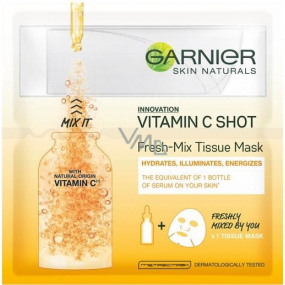 Garnier Vitamin C Shot Fresh-Mix Tissue Mask textilní pleťová maska 33 g