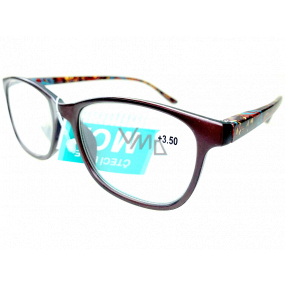 Berkeley Čtecí dioptrické brýle +3,5 plast hnědé, barevné postranice 1 kus MC2193