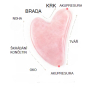 Chalcedon zelený Gua Sha redukuje vrásky, otoky, zlepšuje pružnost pokožky 5 x 8 cm, kámen lásky, radosti
