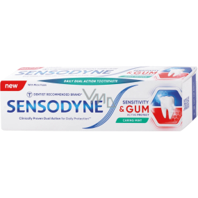 Sensodyne Sensitivity & Gum Caring Mint jemná mátová zubní pasta pro citlivé zuby 75 ml