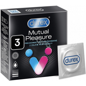 Durex Mutual Pleasure vroubkovaný kondom s výstupky, nominální šířka: 56 mm 3 kusy