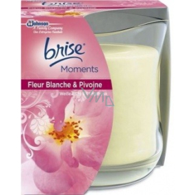 Glade Moments Bílé květy a Pivoňka vonná svíčka ve skle, doba hoření až 30 hodin 135 g