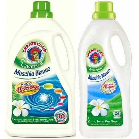Chante Clair Muschio Bianco Bílý mošus tekutý prací prostředek 2,1 l + Bílý mošus aviváž 1,56 l
