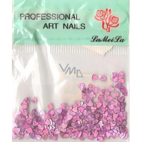 Professional Art Nails ozdoby na nehty srdíčka tmavě fialové 1 balení