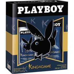Playboy King of The Game parfémovaný deodorant sklo pro muže 75 ml + sprchový gel 250 ml, kosmetická sada