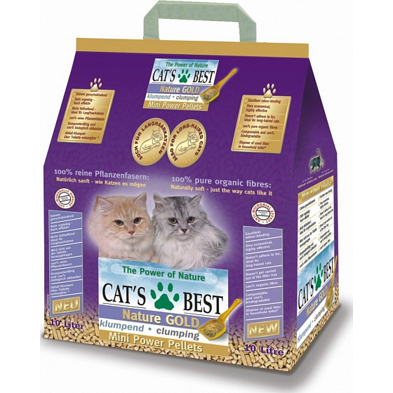 Cats Best Nature Gold hrudkující podestýlka ze dřeva, pro dlouhosrstá plemena koček 10 l