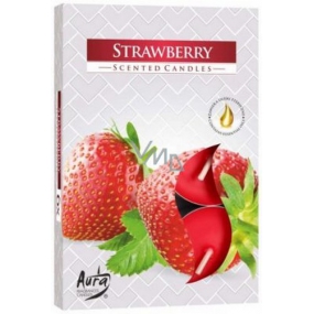 Bispol Aura Strawberry - Jahody vonné čajové svíčky 6 kusů