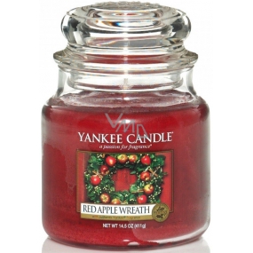 Yankee Candle Red Apple Wreath - Věnec z červených jablíček vonná svíčka Classic střední sklo 411 g