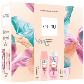 C-Thru Harmony Bliss parfémovaný deodorant sklo pro ženy 75 ml + sprchový gel 250 ml, kosmetická sada