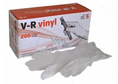 V-R Rukavice Vinyl jednorázové bezprašné pravolevé velikost S box 200 kusů