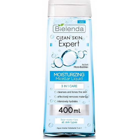Bielenda Clean Skin Expert 3v1 hydratační micelární voda 400 ml