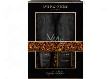 Baylis & Harding Men Černý pepř a Ženšen sprchový gel 140 ml + mýdlo 100 g + pantofle, kosmetická sada pro muže