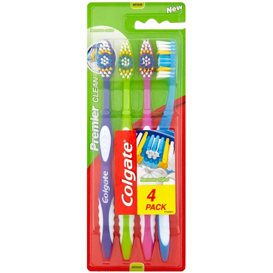 Colgate Premier Clean Medium střední zubní kartáček 4 kusy