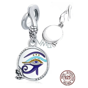 Charm Sterlingové stříbro 925 Egypt - Hornovo oko, přívěsek na náramek symbol