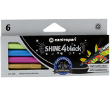 Centropen Shine4Black popisovače metalické se sytými inkousty 1 mm 6 barev