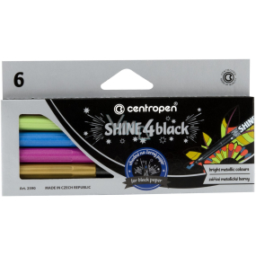 Centropen Shine4Black popisovače metalické se sytými inkousty 1 mm 6 barev