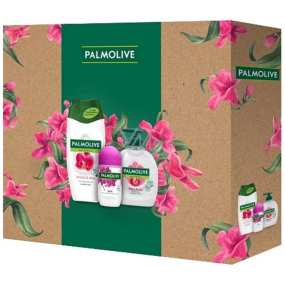 Palmoive Naturals Orchid & Milk sprchový krém 250 ml + Naturals Milk & Orchid tekuté mýdlo s dávkovačem 300 ml + Soft antiperspirant deodorant roll-on 50 ml, kosmetická sada pro ženy