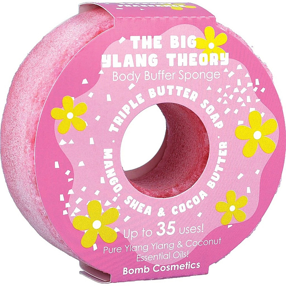 Bomb Cosmetics The Big Ylang Donut přírodní sprchová masážní koupelová houba s vůní 165 g