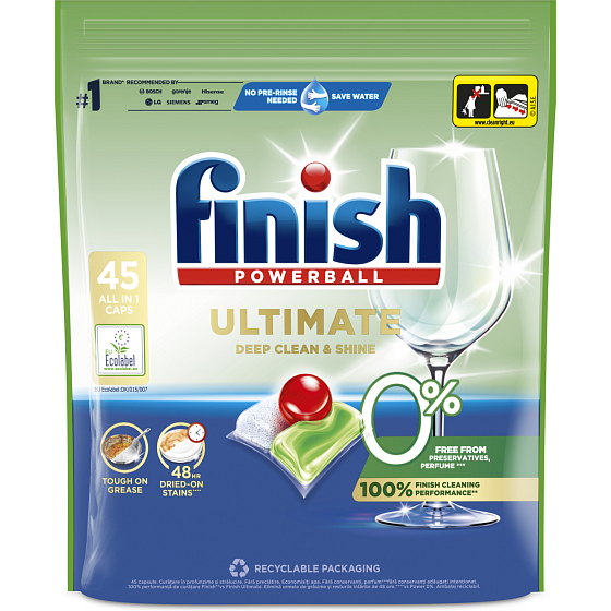 Finish Powerball Ultimate 0% Deep Clean & Shine tablety do myčky 100 ks