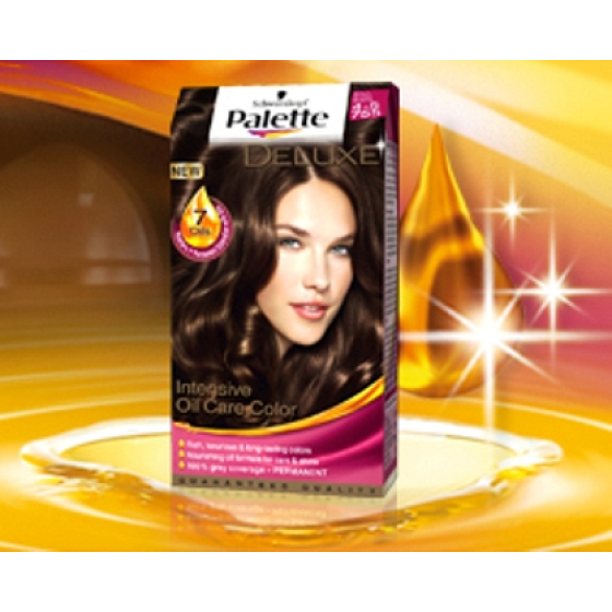 Schwarzkopf Palette Deluxe pečujících 7 olejů barva na vlasy 755 Zářivě zlatá moka