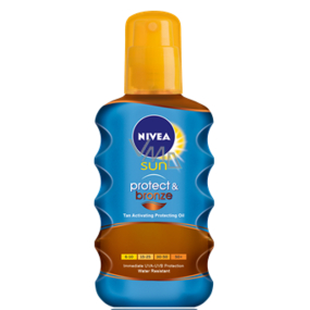 Nivea Sun Protect + Bronze F30+ olej na opalování podporující zhnědnutí 200 ml sprej