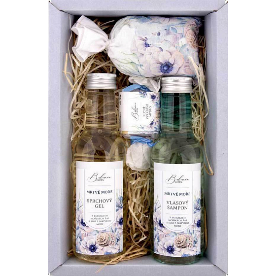 Bohemia Gifts Dead Sea Mrtvé moře, Extrakt mořských řas a solí sprchový gel 200 ml + šampon na vlasy 200 ml +sůl do koupele 150 g + toaletní mýdlo 30 g, kosmetická sada
