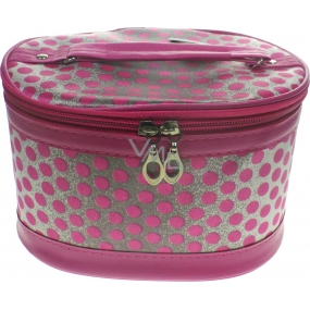 Kosmetický kufřík puntík růžový 17 x 12 x 10 cm 70390