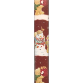 Ditipo Dárkový balicí papír 70 x 200 cm Vánoční červený Medvědi, sněhulák