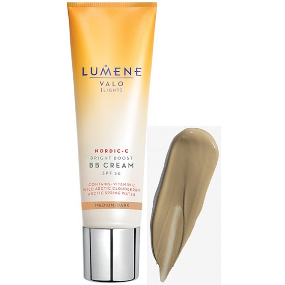 Lumene Valo Nordic-C Bright Boost SPF20 rozjasňující BB krém pro všechny typy pleti Medium/Dark 30 ml