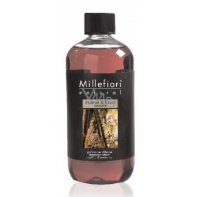 Millefiori Milano Natural Incense & Blond Woods - Kadidlo a Světlá dřeva Náplň difuzéru pro vonná stébla 500 ml