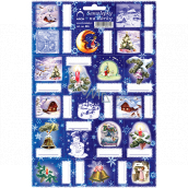 Arch Chaloupka tmavě modré vánoční samolepky na dárky 19 etiket 1 arch