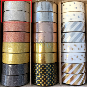 Ditipo Deco Glam páska dekorační Stříbrná glitr 5 m x 15 mm