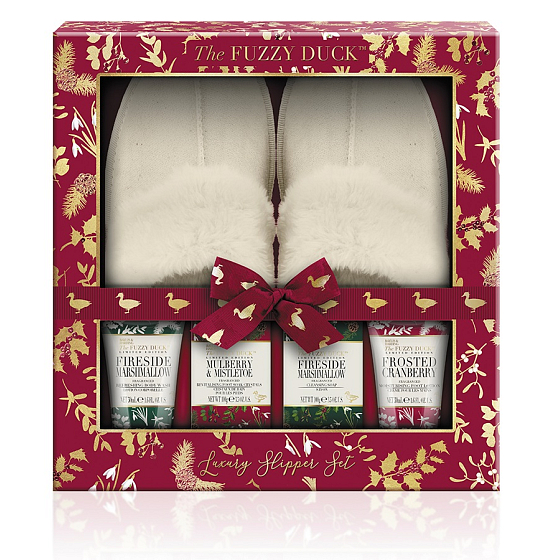Baylis & Harding Zimní království toaletní mýdlo 100 g + koupelová sůl na nohy 100 g + mycí gel 50 ml + krém na nohy 50 ml + pantofle, kosmetická sada pro ženy
