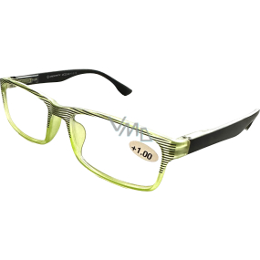Berkeley Čtecí dioptrické brýle +1,0 plast zelené, černé proužky 1 kus MC2248