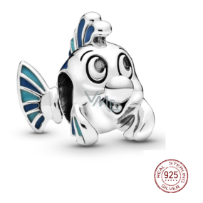 Charm Sterlingové stříbro 925 Disney Malá mořská víla - Šupinka, Flounder rybička, korálek na náramek