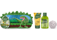 Baylis & Harding Dinosaurus pěna do koupele 100 ml + šampon na vlasy 50 ml + šumivá bomba do koupele 45 g + kosmetická taška, kosmetická sada pro děti