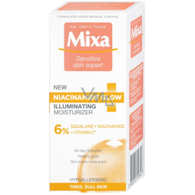 Mixa Niacinamide Glow rozjasňující krém poskytující až 24h hydratace 50 ml