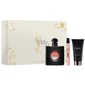 Yves Saint Laurent Black Opium parfémovaná voda 50 ml + tělové mléko 50 ml + parfémovaná voda 10 ml, dárková sada pro ženy